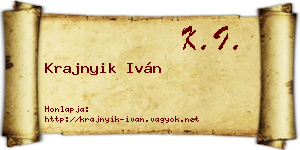 Krajnyik Iván névjegykártya