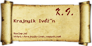 Krajnyik Iván névjegykártya